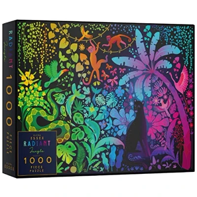 Image of Elena Essex Jigsaw Puzzles for Adults 1000 Radiant Jungle / Piece Puzzles/Animal Bird Rainbow Colour Gradient Puzzle/Jigsaws Size 70x50cm