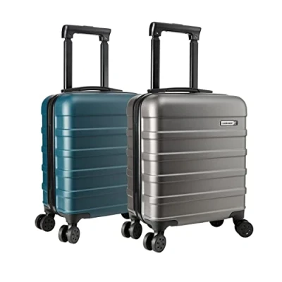 Image of Cabin Max Anode Set of Two 45x36x20cm Lightweight Hand Luggage Suitable for Easyjet Under Seat (Endless Sea/Graphite, 45x36x20)