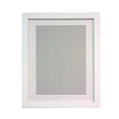 Image of FRAMES BY POST H7 Picture Photo Frame, Wood, White with Mount, 16 x 12 Image Size 8 Inch