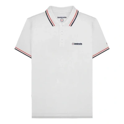 Image of Lambretta Mens Twin Tipped Polo Shirt White (Red/Navy) M