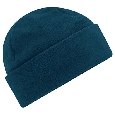 Image of Beechfield Recycled Fleece Cuffed Design Beanie Petrol