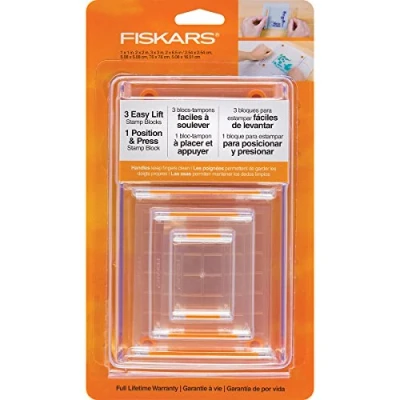 Image of Fiskars 106150 1001 Clear Stamp Block Set (4 Piece), White