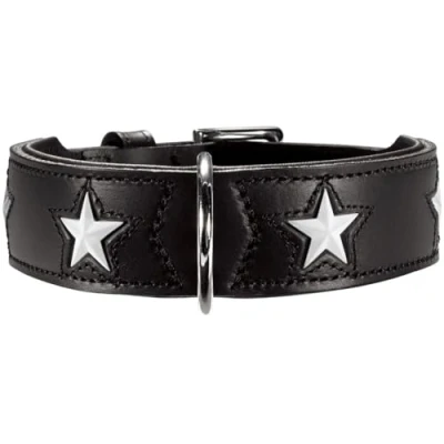 Image of Hunter Magic Star Organic Leather Collar, Black,55