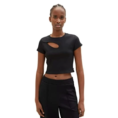 Image of TOM TAILOR Denim Ladie&#039;s 1035394 T Shirt, 14482 Deep Black, L