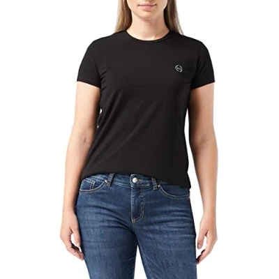 Image of Armani Exchange Women&#039;s 8nyt74 T Shirt, Black (Black 1200), Medium