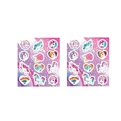 Image of 3 X Unicorn Sticker Sheets Kids Girls Party Bags Fillers Pinata Decoration Art &amp; Craft Toys