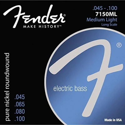 Image of Fender Original 7150 Bass Strings, Pure Nickel, Roundwound, Long Scale, 7150ML .045 .100 Gauges, (4)