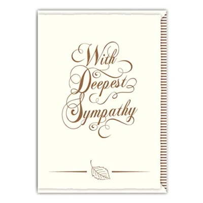 Image of Quire Collections Impressive Card Deepest Sympathy, Cream/Brown, 115x163mm