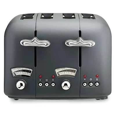 Image of DeLonghi Argento Silva CT04.GY, 4 Slice Toaster Grey