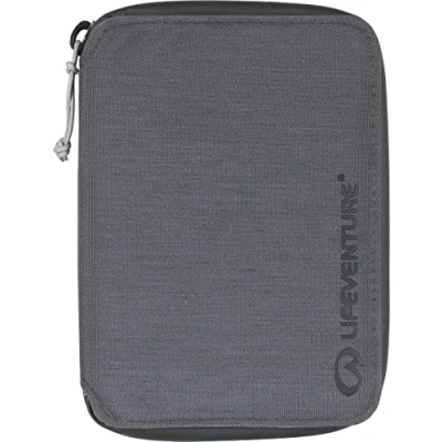 Image of Lifeventure RFiD Protected Mini Travel Wallet — Zip Bifold and Passport Holder for Travel, Eco Friendly, Recyclable Material (Grey)