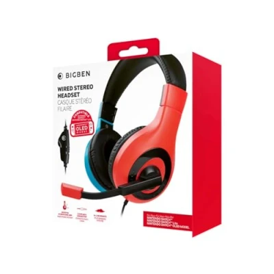 Image of BigBen Wired Stereo Headset (Red/Blue) Nintendo Switch (Headset) (Nintendo Switch)