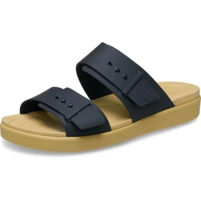 Image of Crocs Women Sandal,Brooklyn Buckle Low,Black/Tan,8 UK
