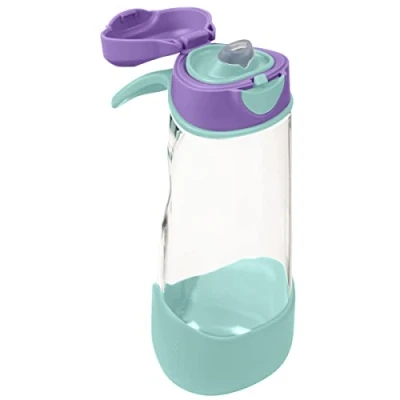 Image of b.box Sport Spout Drink &amp; Water Bottle Easy Grip and Leakproof Lid Cool Modern Child Friendly Design, Tilt Sip 600ml/20