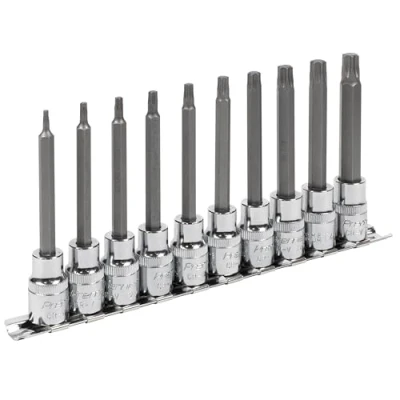 Image of Sealey Premier TRX Star* Socket Bit Set 10pc 3/8&quot;Sq Drive 100mm