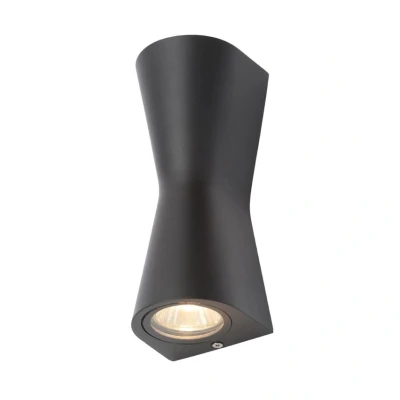 Image of Zink SKYE Outdoor Double Cone Up and Down Wall Light Black