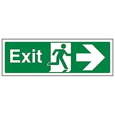 Image of V Safety Eco Friendly Fire Exit Arrow Right 450 x 150 mm Sign