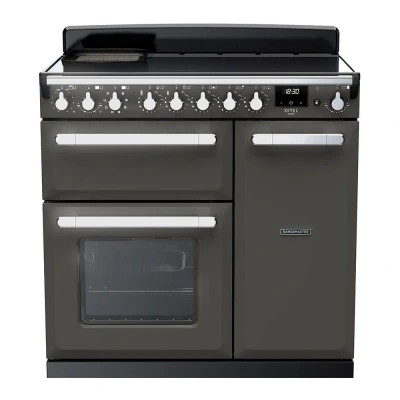 Image of RANGEMASTER Estel Deluxe ESDL90EIPSLT/CM1 90 cm Electric Induction Range Cooker Slate &amp; Chrome, Silver/Grey,Black