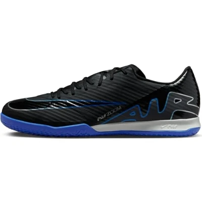 Image of NIKE Men&#039;s Zoom Vapor 15 Soccer Shoe, Black Chrome Hyper Royal, 6 UK