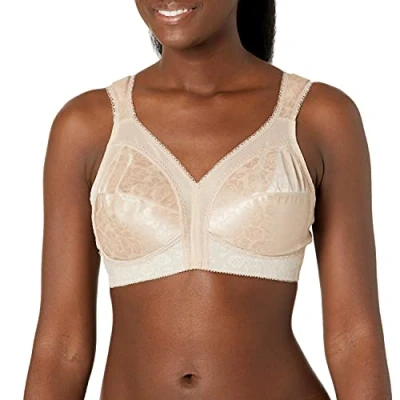 Image of PLAYTEX Women&#039;s 18 Hour Comfort Strap Wireless, Full Coverage Bra, Single Or 2 Pack, Cafe Au Lait (Nude), 38DD