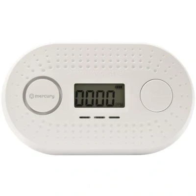 Image of Mercury COD 831 Lifespan CO2 Sealed Battery Alarm Hassle and Worry for 10 Years Carbon Monoxide Detector with Digital Display Approved EU Laboratory, White