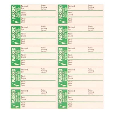 Image of Warning Signs PASS TEST LABELS SML S/A WRITE ON VINYL 50 PER PACK