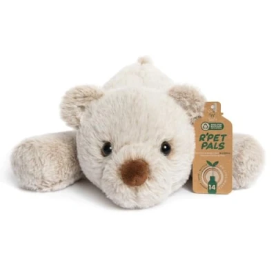 Image of Lesser &amp; Pavey Rpet Pals Barney Laying Bear Teddy For Kids Made Up of Recycled Bottles Stuffed Animal Soft Toys Ideal Birthday or Baby Gift