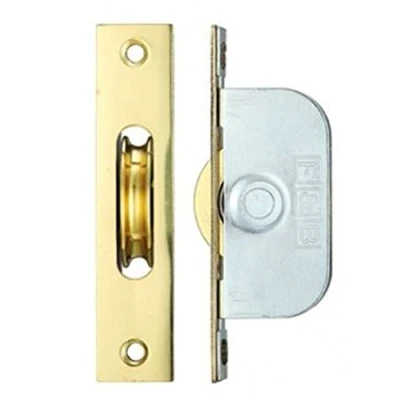 Image of Quality Brass Ball Bearing Sash Window Axle Pulley FBBP01 (Polished Brass)