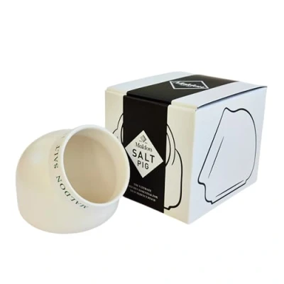 Image of Maldon Salt Ceramic Pig Made of Quality with a Classic Design Perfect Addition to The Kitchen or Dining Room Cream/Off White