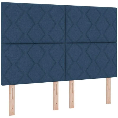 Image of vidaXL Headboard Diamond Blocks Design Blue 140 cm Fabric