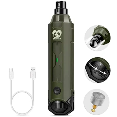 Image of Casfuy 6 Speed Dog Nail Grinder Newest Enhanced Pet Super Quiet Rechargeable Electric Trimmer Painless Paws Grooming &amp; Smoothing Tool for Large Medium Small Dogs