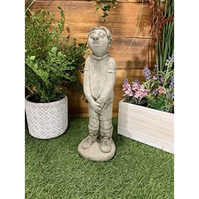 Image of STONE GARDEN FOOTBALLER IN WALL GIFT FOOTBALL CONCRETE ORNAMENT