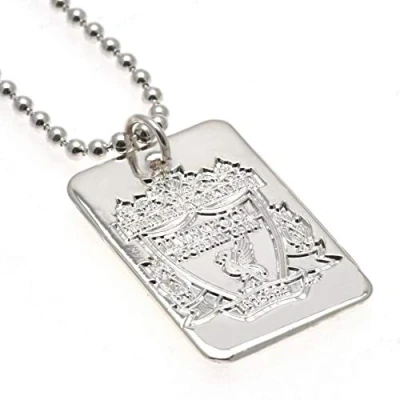 Image of Liverpool F.C. Silver Plated Dog Tag &amp; Chain
