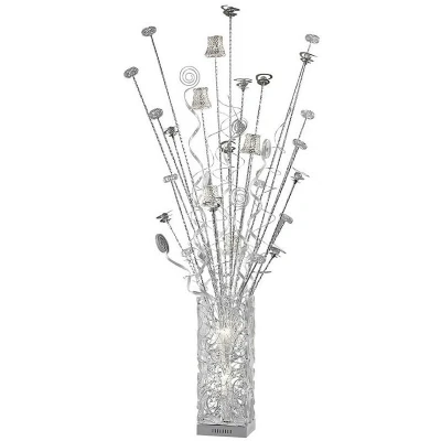 Image of (DH) Koil Floor Lamp 7 Light G4 Aluminium/White/Crystal, NOT LED/CFL Compatible