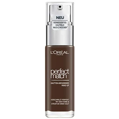 Image of L&#039;Oréal Paris Make Up, Liquid Foundation with Hyaluronic and Aloe Vera, Perfect Match No. 12.N Ebony, 30 ml