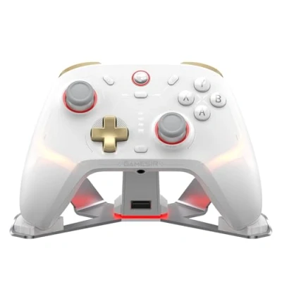 Image of GameSir Cyclone 2 Multiplatform Wireless Controller TMR Electromagnetic Joysticks&amp;Hall Effect Switch triggers,6 axis Gyro Gaming for Switch/PC/iOS/Android/Steam (Phantom White Bundle)