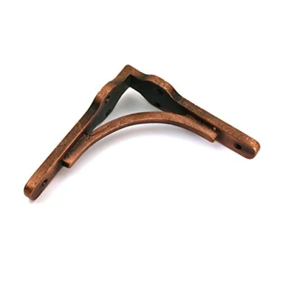 Image of Oakcrafts Pair of Gallows Shelf Brackets Antique Cast Iron with a Copper Finish (5.0&quot; x 5.0&quot; / 125mm 125mm)