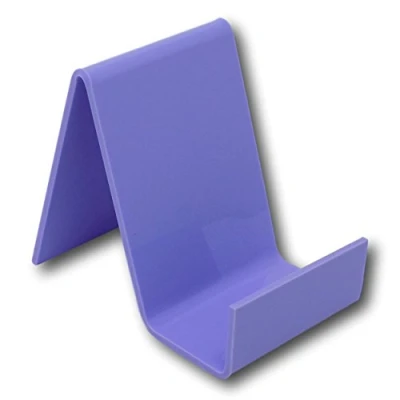 Image of EPOSGEAR 5 Pack Small Plastic Acrylic Perspex Book Plate Tablet Retail Display Stand Holder Perfect for Schools, Nurseries, Libraries etc (Parma Violet)