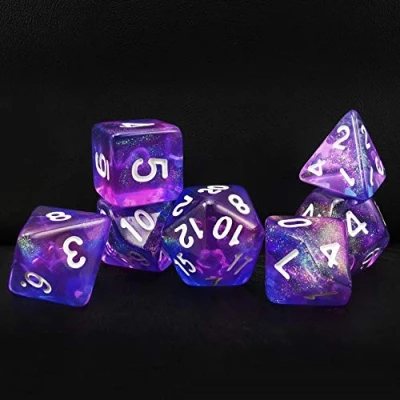 Image of Bescon New Moonstone Dice Orchid, Polyhedral Set of 7