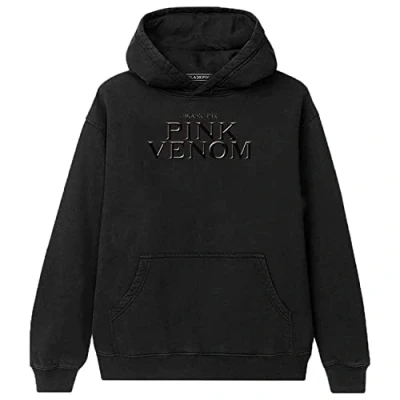 Image of BlackPink Hoodie Pink Venom Oil Stroke Logo Official Unisex Black Pullover L
