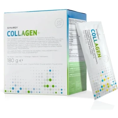 Image of Synergy Worldwide Collagen+ 30 doses 5810mg Collagen with Vitamin C, Hyaluronic Acid, and Zinc Supports Skin, Hair, Nail, Joint Health Flavourless 180g