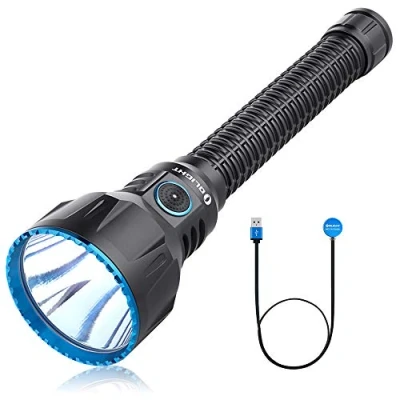 Image of OLIGHT Javelot Turbo NW LED Torch USB Rechargeable MCC3 Magnetic Charging Cable Search Light with 1300 Lumen m Beam Range Bright 4 Modes for Hunting and Rescue (Black)
