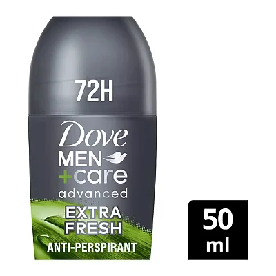 Image of Dove Men+Care Advanced Extra Fresh 72hr Anti Perspirant Roll On with Triple Action Sweat &amp; Odour Protection Technology 50ml