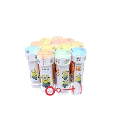 Image of Anila&#039;s Minions Bubble Tubs with Wands, 60ml Solution &amp; Maze Lid, Set of 12, Party Bag Fillers Favours, Outdoor Fun, Ages 3+