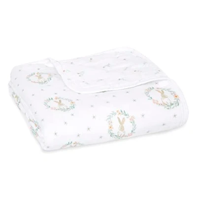 Image of Aden + Anais Essentials Cotton Muslin Blanket Blushing Bunnies