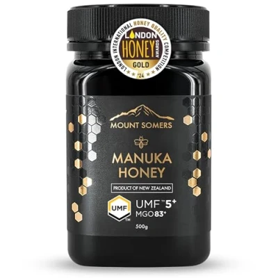Image of Mount Somers 100% Pure Premium Raw Manuka Honey UMF 5+ (MGO 83+) 17.8oz (500g), Non GMO New Zealand Honey, Genuine Natural Superfood, Great Taste, Certified &amp; Traceable