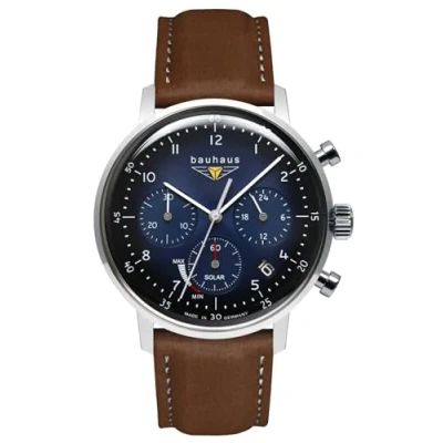 Image of Bauhaus Men&#039;s Watch Solar Chronograph with Leather Strap 2086 3