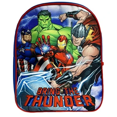 Image of Iron Man, Hulk, Thor &amp; Captain America Avengers Boys Marvel Backpack Rucksack School Travel Bag Bring the Thunder