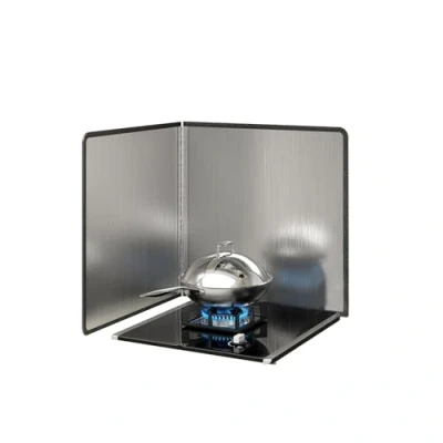 Image of Splatter Guard Splash Back, Foldable Stainless Steel Kitchen Anti Shield Screen for Frying Pan Wall Hob Grease(30 * 30cm)