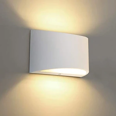 Image of Long Life Lamp Company Modern Up Down Gypsum Ceramic Wall Light White Indoor Scone Twin Shining M0215 with G9 5w Warm