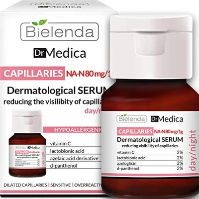 Image of Bielenda Capillary Skin Dermatological Anti Redness Face Serum Day &amp; Night 30ml